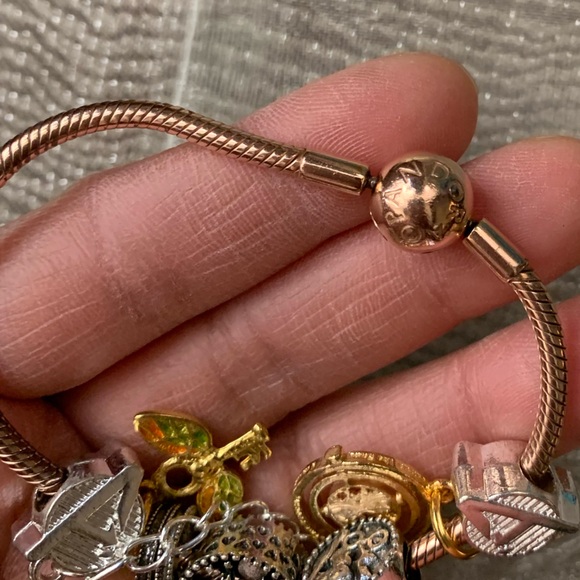 Pandora 14k Rose Gold-plated Moments Snake Bracelet w/ NEW Harry Potter Charm - Picture 9 of 14